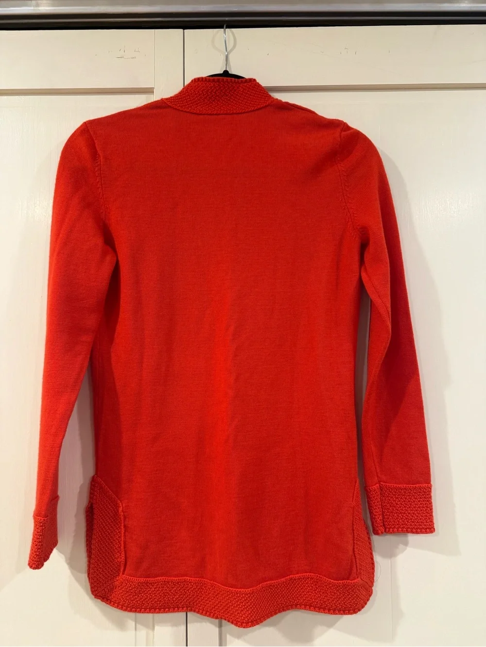 Tory Burch Red Knit V-Notch Tunic Sweater